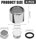 Litoexpe 15/16 Inch Faucet Aerator 4 PCS, Kitchen Sink Aerator Replacement Parts, Sink Faucet Female Thread Faucet Filter with Brass Shell and Gasket for Bathroom