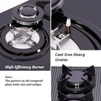 30-inch 5-Burner Built-in Gas Cooktop with Tempered Glass & Cast Iron Grates - LW5G01 (LPG/NG Convertible, Black)