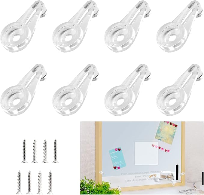 120 Pack Glass Window Retainer Clips - Clear Door Holder Cabinet Panel Bracket Screen Fixing Kit - Mirror Hanging Hardware for Vanity and Window Screen