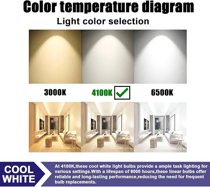 14 Watts F14T12/CW Fluorescent Light Bulb, T12 Liner Fluorescent Tube, 15 Inches Overall Length, T12 14W Cool White Light Color, G13 Bi-Pin Cap, 4 Pack