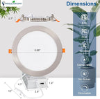 DLLT LED Recessed Ceiling Light: 24 Pack 8 Inch Brushed Nickel Recessed Lighting