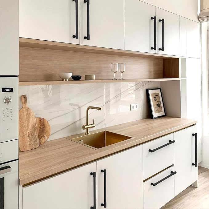 10 Pack Matte Black Cabinet Pulls 7.5 Inch(192mm) Kitchen Cabinet Handles Cabinet Hardware for Drawer Pulls