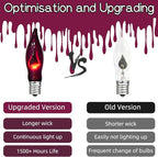 Orange and Purple Halloween Lights - Flickering Flame String Lights, 12.8Ft Indoor Outdoor Halloween Lights C7 Retro Flame String Lights, Ideal for Fall Halloweens Decorations for Home Party