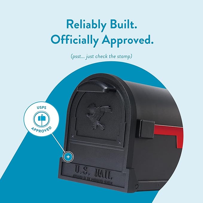 ARCHITECTURAL MAILBOXES Gibraltar Mailboxes Arlington Large Capacity Galvanized Steel Textured Black, Post-Mount Mailbox, AR15B000