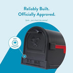 ARCHITECTURAL MAILBOXES Gibraltar Mailboxes Arlington Large Capacity Galvanized Steel Textured Black, Post-Mount Mailbox, AR15B000