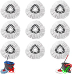 9Pcs Spin Mop Replacement Heads, White Large 360° Easy Wring Spin Mop Head 100% Microfiber Refill, Easy Cleaning Spin Mop Head, Deep Clean, Machine Washable for Easy House Cleaning Floor Mopping