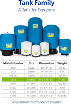 – RO Water Filtration System Expansion Tank – 6 Gallon Water Tank -– Compact Reverse Osmosis Water Storage Pressure Tank with Free 1/4" Tank Ball Valve