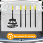 73" Leaf Rake- 11 Metal Tines 8.5" Wide- Small Leaves Rakes for Gardening- Adjustable Metal Leaf Rake for Picking Leaves Yard Women Kids Gardening RV Camping