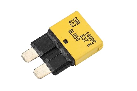 GLOSO Circuit Breaker AUTO Reset Fuse for Car Truck RV Automotive Marine Boat Trolling Motor & Custom Wiring Audio Battery Protection E37 Auto (T1) Reset Low Profile ATC/ATO 14 VDC (20A - 1 Pack)