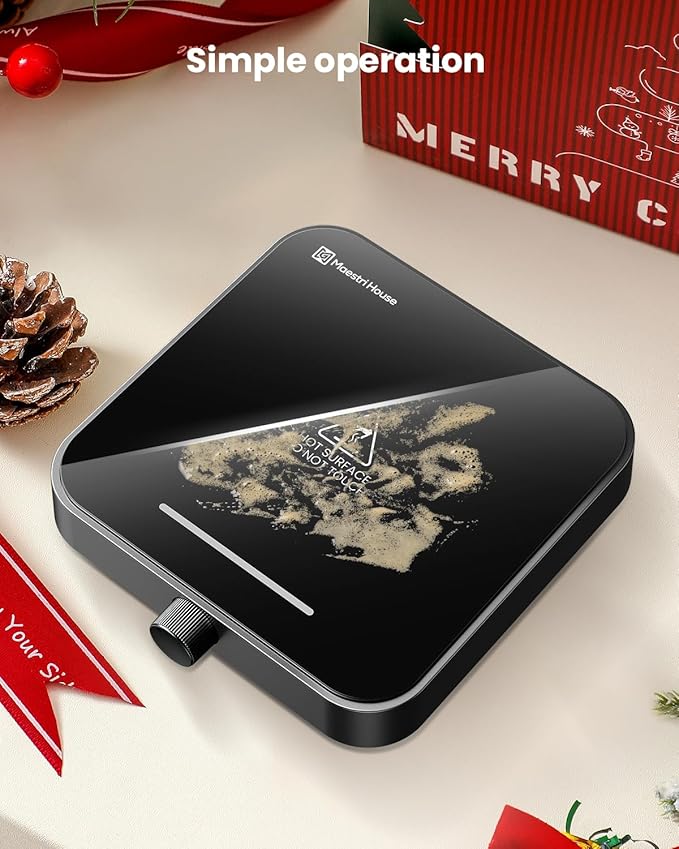 Maestri House Mug Warmer, Electric Coffee Cup Warmer for Desk with 3-Temp Settings,Auto Shut Off, Constant Temperature Heating for Beverage, Milk, Tea and Hot Chocolate at Home & Office (Black)