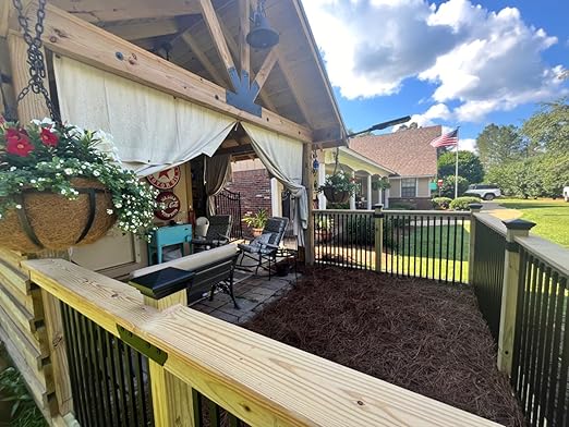 50 Pack Deck Balusters 38 Inch Rectangle Deck Railing Balusters with End Caps & Screws,Outdoor Face Mount Metal Spindles for Porch Stair