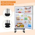 PATIKIL Mini Fridge Stand, 4 Strong Feet Laundry Stand Base Multi-Functional Adjustable Base Tray Anti-Vibration for Refrigerator Washing Machine Dryer Dishwasher AC, 5.5"-6.7" Height
