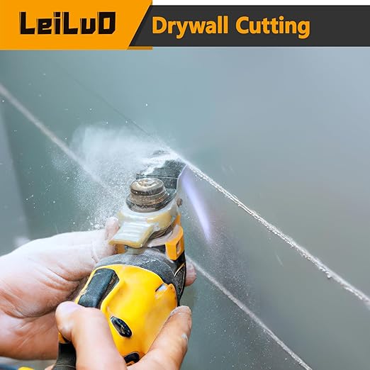 LEILUO 50 Pcs Oscillating Tool Blades Set Extra Long Titanium Multitool Saw Blades with Storage Bag Universal Fit Cutting Accessories for Wood Nails Drywall PVC Trim Home Renovation