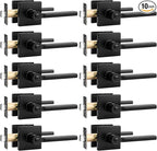 Probrico Privacy Black Door Handle Interior Lockset Heavy Duty Square Door Lever for Bedroom or Bathroom Reversible Keyless Slim Handleset Door Knob 10Pack