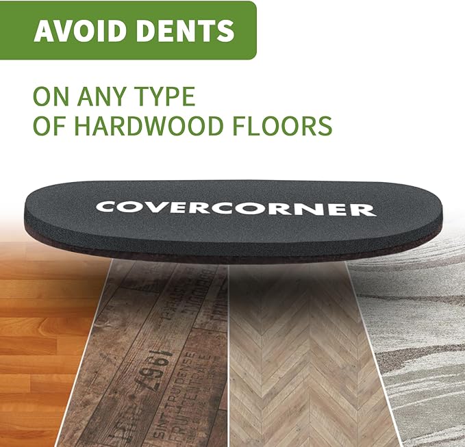 Furniture Sliders for Hardwood Floors 4 PCS - 9 1/2 inch Sliders for Moving Furniture – Felt Furniture Pads for Hardwood Floors Brown