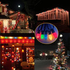 C7 Multicolor Christmas Replacement Bulbs, 25 Pack Ceramic Color Christmas Light Bulbs, Vintage Edison Light Bulbs for C7 Christmas Lights Night Light Candle Chandelier, E12 Candelabra Base, 5 Watt