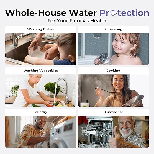 iSpring 3-Stage Whole House Water Filter System, SGS-Tested to Removes Up to 99% PFAS, Reduces Scale, Heavy Metals, Corrosion, Lead, Chlorine, 10” x 4.5” Filters, 1” NPT Ports, Model: WGB31B-PFKDS