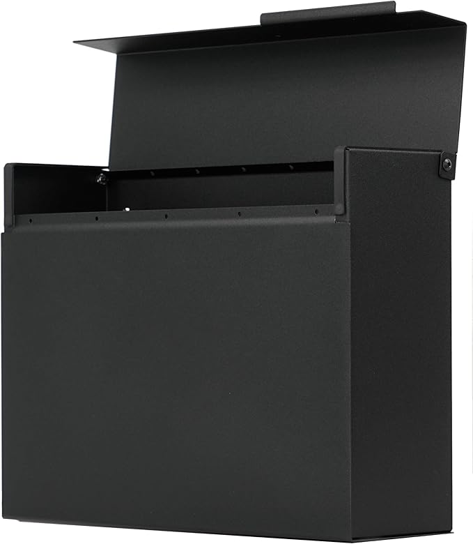 Vsons Modern Design Mailbox, Wall-Mount Mailbox Vsons Design Mitch B (Aluminum Black Powder Coated) (Black)