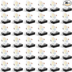 Amico 36 Pack 4 Inch 5CCT Ultra-Thin LED Recessed Ceiling Light with Plastic Junction Box, 2700K/3000K/3500K/4000K/5000K Selectable,800LM, Dimmable Canless Wafer Downlight, 10W, ETL&FCC