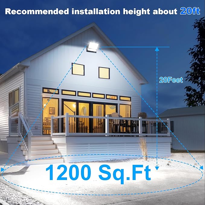 Juyace 120W LED Wall Pack Light Dusk to Dawn Outdoor Lighting Exterior Fixtures 360 °Rotation 5000K for Garage Yard Barn Area 4 Pack