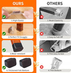 Ezprotekt 24 Pcs Rectangle Clear Silicone Chair Leg Floor Protectors Caps, Rectangle Felt Furniture Leg Pads Covers Cups for Chair Table -Anti-Scratches and No Noise (Fit L :1.3-1.7", W: 0.9-1.2")