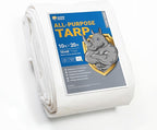GUARD SHIELD Heavy Duty Tarp 10x20 Feet White Multi Purpose Thick Waterproof Poly Tarp Cover 10mil