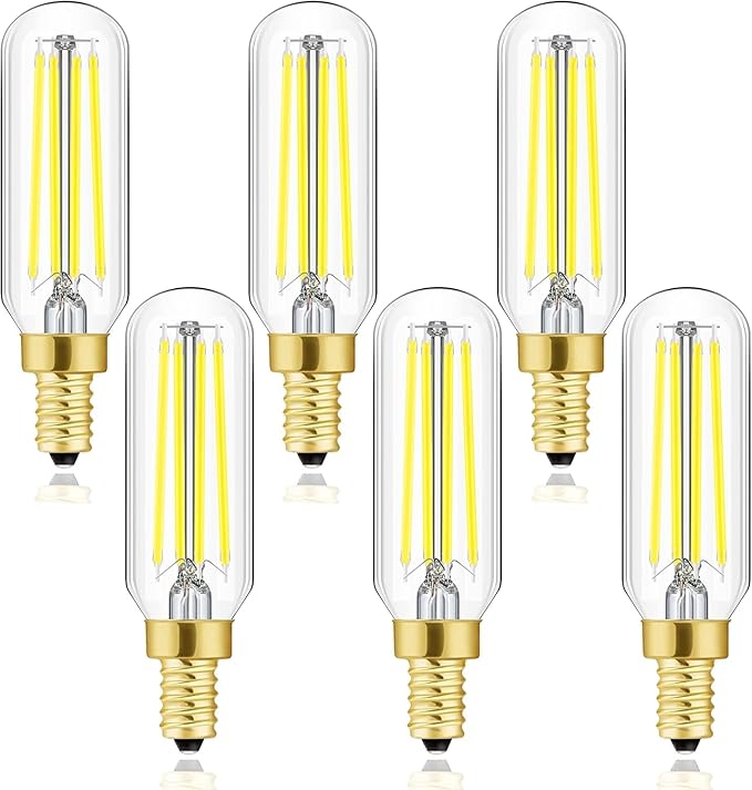 Dimmable E12 LED Bulbs 100W Candelabra Incandescent Bulbs 8W E12 Edison Light Bulbs 5000k Cool White LED Filament Edison Candle Bulb with Decorative, 6Pack