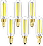 Dimmable E12 LED Bulbs 100W Candelabra Incandescent Bulbs 8W E12 Edison Light Bulbs 5000k Cool White LED Filament Edison Candle Bulb with Decorative, 6Pack
