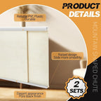 Landical 2 Sets Plastic Sliding Door Track Set for 1/4" Thick Panels Glass Cabinet Door Hardware System Window Sliding Track Easy Quick Installation(3 ft,White)