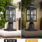 Darkaway Outdoor Post Lights, Exterior Post Lantern Lamp Waterproof Aluminum Housing Lamp with Seeded Glass, Fence Pole Deck Lighting for Garden Patio Pathway Driveway