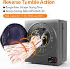ARLIME Compact Laundry Dryer, Portable Clothes Dryers W/4 Automatic Drying Mode, Small Electric Laundry Dryer W/Stainless Steel Drum & Control Panel For Apartments, Dorm 110V 900W, Grey