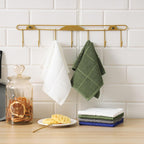 Glynniss Dishcloths Kitchen Highly Absorbent Dish Rags 100% Cotton Dish Cloths for Washing Dishes (Light Cream)