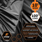 Xpose Safety Black Plastic Sheeting – 10' x 100' Roll – Heavy Duty 3.4 Mil Poly Sheet – Waterproof, Dustproof, Vapor Barrier – for Construction, Painting, Industrial Use