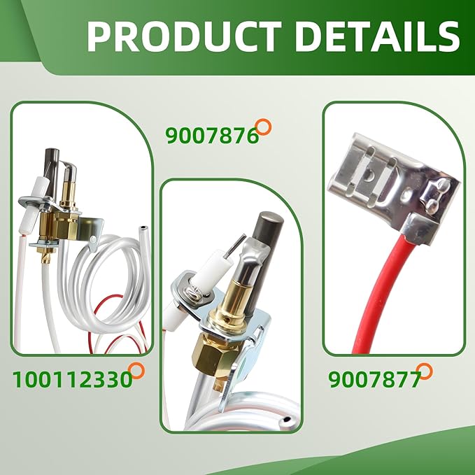 Water Heater Pilot Gas Thermopile Assembly Compatible with 300 301 Series Replace 9007877 9007876 100112330