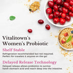 Vitalitown Women's Probiotics 120 Billion CFUs 1 Daily, 30 Strains, with Prebiotics & Digestive Enzymes & Cranberry, Gut & Vaginal Health, Vegan 60 Delayed Release Caps