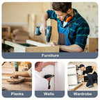 QISHENG 80 PCS Black Head #8 Stainless Steel Phillips Flat Head Wood Screws Assortment Set,Stainless Steel 18-8 A2(304) Screw,Home Screw Kit