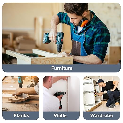 QISHENG 80 PCS Black Head #8 Stainless Steel Phillips Flat Head Wood Screws Assortment Set,Stainless Steel 18-8 A2(304) Screw,Home Screw Kit