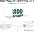 SunsGrove 4x8 Garage Storage Overhead Rack Organization, Adjustable Ceiling Mounted Storage Racks, 800LBS Weight Capacity, 22"-40" Ceiling Dropdown, 2 Pcs, White