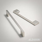 Alzassbg 5 Pack Brushed Satin Nickel Cabinet Pulls, 5 Inch(128mm) Hole Centers Rectangle Cabinet Handles Kitchen Pulls for Drawers and Cabinets AL3051SN