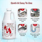 PEQUA INDUSTRIES 64 oz Pequa Heavy Duty Drain Opener - Powerful, Non-Acid, Fast-Acting Formula, Safe for All Pipes, Industrial strength Drain Cleaner for Sinks, Tubs, Septic Tanks (Pack of 2)