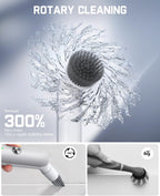 Fanttik G9 Nano Electric Spin Scrubber, Cordless Power Grout Brush, Type-C Fast Charging with LED Power Display, IPX7 Waterproof, 8 Replaceable Heads for Cleaning Grout, Corners, Crevices - White