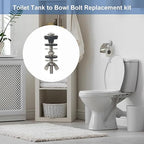 Universal Toilet Tank to Bowl Bolt Kit, Heavy Duty Toilet Tank Replacement Kit, Waterproof and Rustproof Stainless Steel Toilet Tank Bolts(2 PCS)
