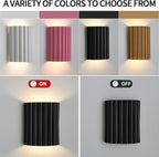 Black Gypsum Modern LED Wall Sconces Wall Lighting Set of 2, Indoor Hardwired Walls Mount Light Fixtures Up Down Lamp for Hallway Bedroom Living Room Dining Room【Bulbs Included】