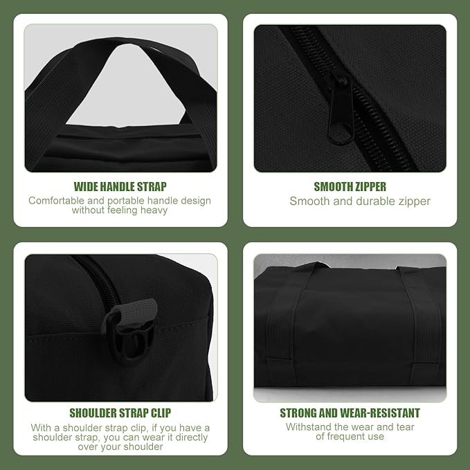 Small Tool Bag,Close Top Wide Mouth Tool Organizer Bag,Large Capacity Tool Bags for Men,Canvas Tool Storage Bag for Storage Handbag for Screwdrivers,Wrench,Pliers Hand Tools (black, 16 Inch)