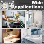 2 Pcs 1/2" Manual Mixing Valve Hot Cold Water Temperature Mixer Thermostatic Mixing Valve for Home and Bathroom Below Deck to Adjust Water Temperature, 4 Braided Faucet Connector Included