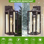 Oil Rubbed Bronze Dusk to Dawn Outdoor Wall Light Fixtures - 2 Packs Exterior Waterproof Outdoor Lighting, Farmhouse Porch Sconces Wall Mounted Lighting, Anti-rust Outside Lantern for Front Door