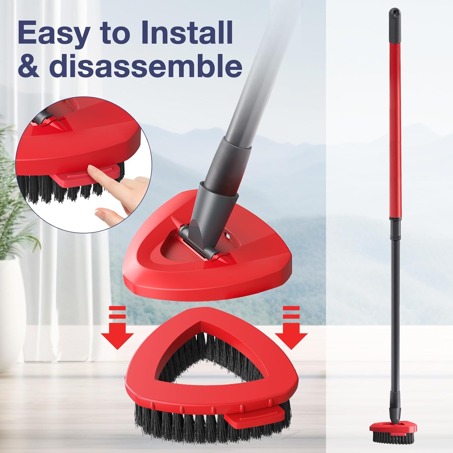 2 Pack 2-Tank Spin Mop Scrub Brush Head Replacement for O Ceda RinseClean 2-Tank System(Blue), Hard Bristle Scrubber Brush for Floor Cleaning Accessories (Not Fit for EasyWring 1-Tank)