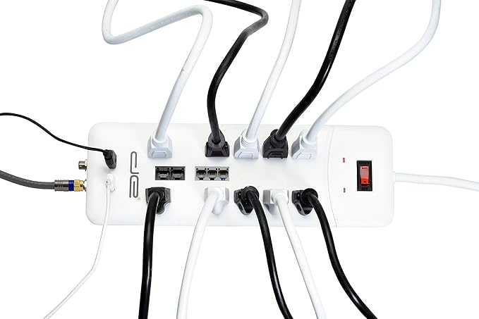 Digital Energy 10-Outlet Straight Plug 4050 Joules Heavy Duty Surge Protector (15 FT, WHT)
