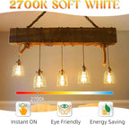 Edison Bulbs 60 watt Equivalent LED, E26 Bulb Non-Dimmable, Soft White 2700K, ST58 Vintage Light Bulbs, 90+ CRI, 6W 600LM, E26 Medium Base, Clear Glass, 18 Pack