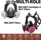 RANKSING Reusable Respirator Full Gas Mask Full 6800 with Filters for Dust, Asbestos, Chemicals while Painting, Spraying